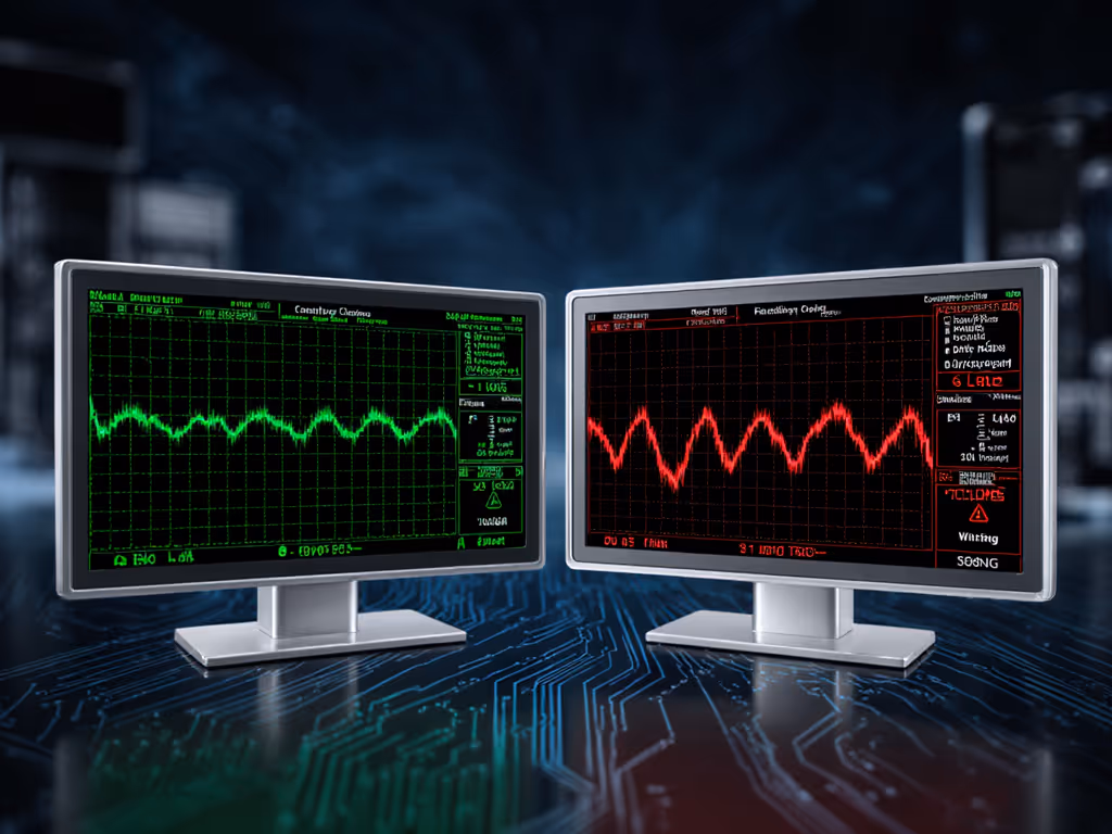 USB-PD protocol verification showing stable voltage profiles versus fluctuating ones