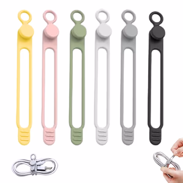 Silicone Cable Straps (6 Pcs)